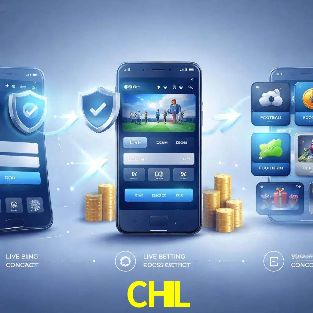 Pasos de acceso a la app CHIL en pantalla de teléfono móvil