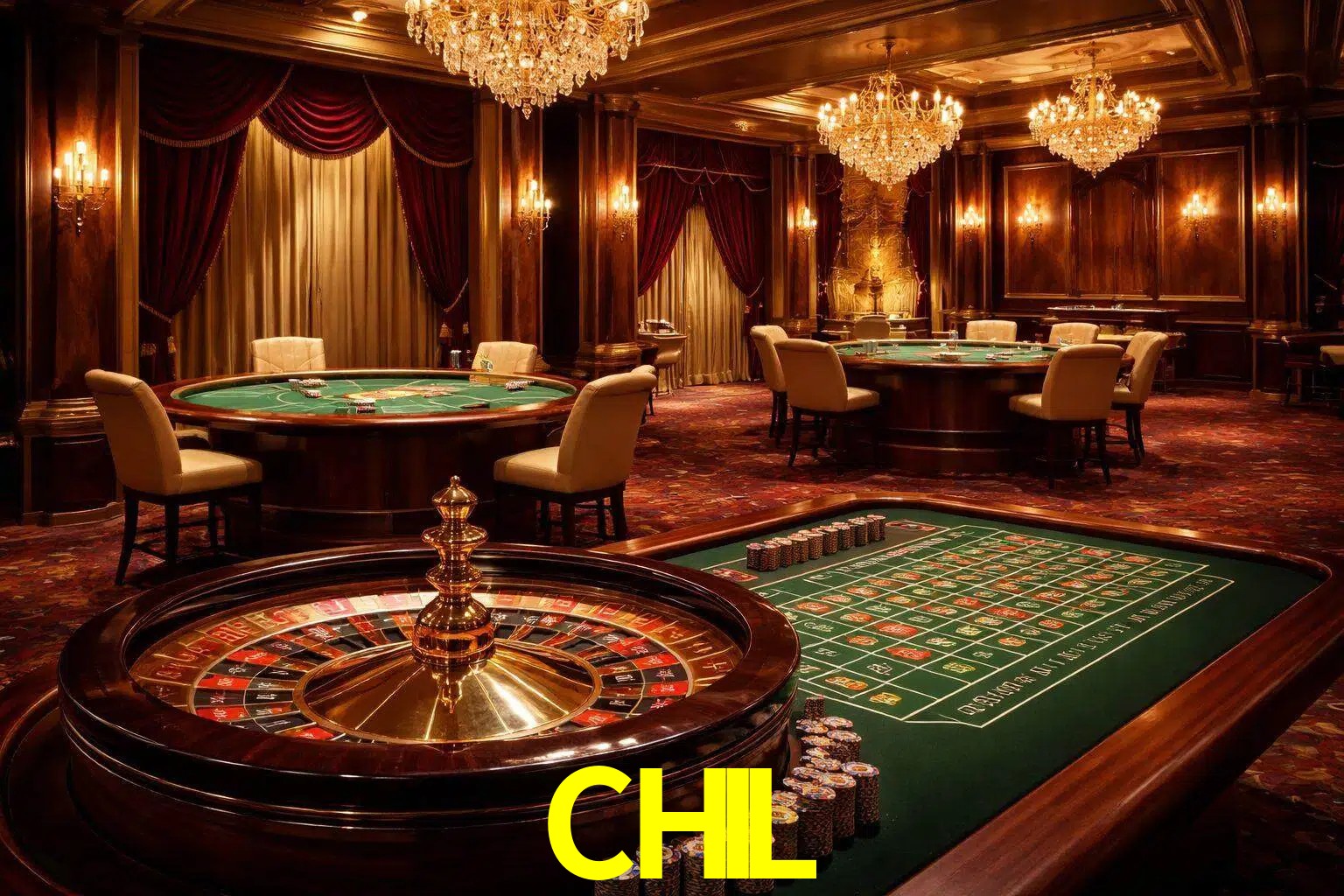 Una escena premium de mesa de casino en vivo con cartas, elementos de ruleta y un ambiente pulido de estudio de transmisión.